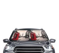 Car Sun Shade Windshield 2-Piece, Red Phone Booth London Street Print Foldable Front Windshield Sun Visor Sunshade for Car Windshield, M