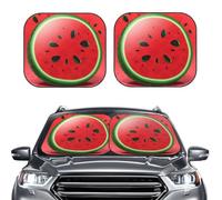 Car Sun Shade Windshield 2-Piece, Red Watermelon Print Foldable Front Windshield Sun Visor Sunshade for Car Windshield, S