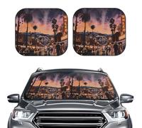 Car Sun Shade Windshield 2-Piece, The Old Hollywood Print Foldable Front Windshield Sun Visor Sunshade for Car Windshield, M