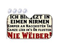 Car Sun Shade Windshield German Humor: A Sign About Women'S Secrets Car Windshield Sunshade Car Visor Extender Sun Blocker Car Window Shade(70x130cm)