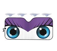 Car Sun Visor - Aluminium Foil Cartoon Car Visor | 55.12 Inches Eyes Front Windshield | Foldable Sun Visors Protector for Front Window, Blocks Sunlight