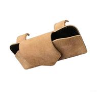 Car Sun Visor Glasses Case for Sunglasses & Eyeglasses - Premium Chamois Storage Box with Reinforced Clip, Fits All Cars, 16 x 6.5 x 3(BROWN)
