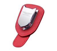 Car Sun Visor Glasses Holder For Aston Martin V8 V12 Vantage DBS DBX DB11 DB9 Leather Auto Sun Glasses Holder Emblem Ticket Cards Clip Accessories,Red