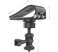 Car Sun Visor Holder Adjustable 360 Degree for Action Camera Mobile Phone 4.7-7.2 Inch Silicone Clamp Black 11 x 4 x 9.5 cm (A)