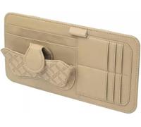 Car Sun Visor Organizer for Toyota Avensis (Combi) 2008-2018 | Car Sun Visor Organiser Multi Function Leather Car Sun Visor Storage Holder Glasses Clip Card Pockets Pen Holder Interior