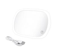 Car sun visor vanity mirror, LED Sun Visor Mirror - 3 Dimmable Light Modes, Universal Clip-on Rear Travel Makeup for Car(White)