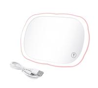 Car sun visor vanity mirror, LED Sun Visor Mirror - 3 Dimmable Light Modes, Universal Clip-on Rear Travel Makeup for Car(Pink)