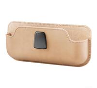 Car Sunglasses Holder Dashboard, Suede Glasses Storage Box for Auto Visor, Vehicle Interior Organizer with Soft Lining(Beige)
