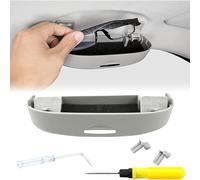 Car SunGlasses Storage Box for VW T5 Multivan/Caravelle/Transporter 2003-2015, ABS Front Glasses Holder Eyeglasses Organizer Multifunctional Stowing Tidying Interior Accessories,B/Grey