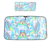 Car Sunshade Windshield Cover, Foldable Front Blocker, Reflective Screen with UV Protection, Heat Insulation Design, Standard Size Silver, for RV Camping Vacation Parking