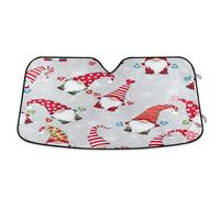 Car Sunshades for Windshield Cute Christmas Gnomes Red Gray, Foldable Front Window Cover, Car Windshield Cover - 57×31.5 Inch