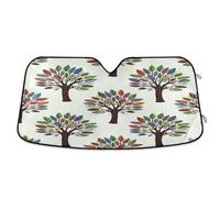Car Sunshades for Windshield Whimsical Trees Beige, Foldable Front Window Cover, Car Reflector Sun Shade - 57×31.5 Inch