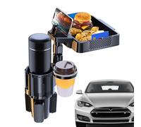 Car Table Tray, 4-in-1 Removable Multifunctional Tray with Adjustable Base, Cup Holder Table Tray, for Centre Consoles Dashboards, Daily Outdoor Long Drive Picnic Adventure SUVs RVs Truck