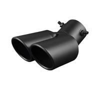 Car Tail Exhaust Pipe 1Pcs 63mm Universal Car Dual Outlet Exhaust Stainless Steel Black Tip Muffler Tail Double Pipe Tube Tips Accessories