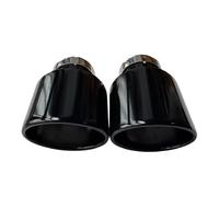 Car Tail Exhaust Pipe 1Pcs Oval Stainless Steel Black Exhaust Tip Nozzle Tail Throat Large Diameter Size Car Modified Muffler Universal Tailpipe