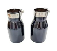 Car Tail Exhaust Pipe 1pcs Stainless Steel Universal Exhaust Tailpipe Car Pipe Single Straight Muffler Tip Titanium Black Flat Outlet