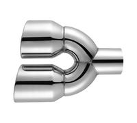 Car Tail Exhaust Pipe 2.5" In 3.5'' Out 9. Long Bolt on Dual Exhaust Tip Rolled Square End One Change Two Double Edge Bent Tailpipe