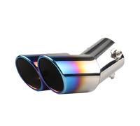 Car Tail Exhaust Pipe Car Exhaust Muffler Tip Stainless Steel Tail Pipe Dual Outlet Tailpipe Burnt Blue Modification Parts