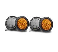 Car Tail Light Assembly 4 Inch16 LED Round LED Tail Lights Turn Signal Lamp Car Stop Brake Turn Tail Light for Jeep Truck Pickup 4x4 12V 24V Rear Lamps(4X Red Light)