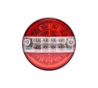 Car Tail Light Assembly LED Tail Light Round 5.6 Inch Hamburger Rear Tail Brake Turn Signal Lamp For RV Trailer Caravan Camper Van Truck Tractor ATV(Red white)
