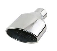 Car Tail Muffler Polish Stainless Steel Car Exhaust Tip For A2/a3/a4/a5/a6/a7/a8 Rolled Oval Outlet Slant End Pipe(Silver,R)