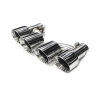 Car Tail Throat 1 Pair Dual H-shaped Universal Car Exhaust Pipe Muffler Tips Stainless Steel 60mm 63mm Inlet Nozzle(ID51-OD89mm)