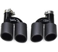 car tail throat 2pcs/set Dual Out Car Rear Exhaust Pipe For A4 A5 A6 A7 Up To S4 S5 S6 S7 Muffler Tip 60mm Nozzle Tailpipe(4)