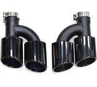 car tail throat 2pcs/set Dual Out Car Rear Exhaust Pipe For A4 A5 A6 A7 Up To S4 S5 S6 S7 Muffler Tip 60mm Nozzle Tailpipe(1)