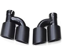 car tail throat 2pcs/set Dual Out Car Rear Exhaust Pipe For A4 A5 A6 A7 Up To S4 S5 S6 S7 Muffler Tip 60mm Nozzle Tailpipe(2)