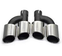 car tail throat 2pcs/set Dual Out Car Rear Exhaust Pipe For A4 A5 A6 A7 Up To S4 S5 S6 S7 Muffler Tip 60mm Nozzle Tailpipe(3)