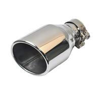 Car Tail Throat Tail Pipe 1Pc Universal Slashed Stainless Steel Angled Flange Exhaust Pipe Curly Muffler Tip Car Tail Throat Tailpipe