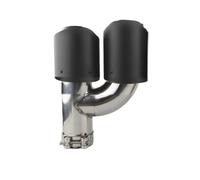 Car Tail Throat Tail Pipe Black H Shape Double Out Matte Exhaust Muffler Tip Universal Car True Carbon Fibre Tail Throat Silencer Automobile Car