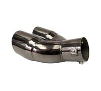 Car Tail Throat Tail Pipe Car Bent Dual Exhaust Tip Bolt-on Slant Tailpipe Muffler Universal 63 MM Black Titanium Plated Stainless Steel