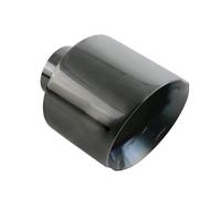 Car Tail Throat Tail Pipe Car Exhaust End Tip Interface 63/76mm Slant Oval Outlet 127mm Universal Stainless Steel Auto Muffler Tail Pipe Nozzle(F- 76mm)