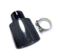 Car Tail Throat Tail Pipe Car Exhaust Pipe Modified 105/115/130/150mm Large Diameter Nozzle Bright Cawide Oval Carbon Muffler 1Piece(ID 48mm-OD 130mm)