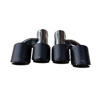 Car Tail Throat Tail Pipe Car Matte Carbon Fiber Exhaust System Tip Universal H Type Tail End Pipe Muffler Tips Dual Outlet 2Piece(ID 67MM-OD 89MM)