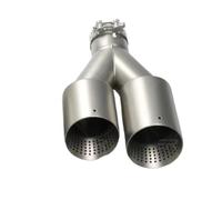 Car Tail Throat Tail Pipe For GTI MK7 For Golf7 For Exhaust Nozzle Racing Dual Outlet Tips Universal Matte Titanium Alloy Stainless Muffler Pipe 1pcs(Left ID60-OD114mm)