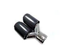 Car Tail Throat Tail Pipe Glossy Carbon Stainless Exhaust Dual Tips Car Muffler Double Pipes Systems(ID 63mm-OD 89mm)