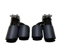 Car Tail Throat Tail Pipe Matte Carbon Fiber Exhaust System Tip Universal H Type Tail End Pipe Muffler Tips Dual Black 1Pair(ID 70MM-OD 89MM)