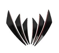 Car Tail Wing 4/6PCS Car Exterior Modified Bumper Air Knife Deflector Carbon Fiber Pattern Front Bumper Universal Spoiler Decorative Strip Rear Spoiler Wing(6PCS Black)