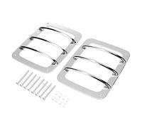 Car Taillight Cover, Rear Tail Light Lamp Trim Protector, 2pcs Silver - Durable Aluminum Alloy, Easy Installation, Compatible with Wrangler JK 07 - 17 (Bright Colours)