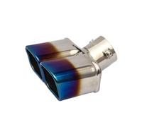 Car tailpipe 76mm Universal Auto Muffler Silencer Dual Outlet Car Exhaust Tip Stainless Steel Slant Rolled Edge Anti-resistance Car Exhaust Pipe(A-Bend)