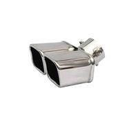 Car tailpipe 76mm Universal Auto Muffler Silencer Dual Outlet Car Exhaust Tip Stainless Steel Slant Rolled Edge Anti-resistance Car Exhaust Pipe(C-Bend)