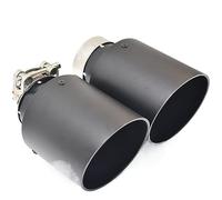 Car Tailpipe Accessories 1piece Aluminum Alloy Matte Black Stainless Steel Exhaust Muffler Car Auto parts Modified Tip tail accessories e46 f30 xf(48MM IN- 105MM OUT)