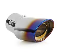 Car Tailpipe Accessories Burnt Color Stainless Steel Car Auto Exhaust Tip Muffler Bent tailpipe Silencer(Blue)