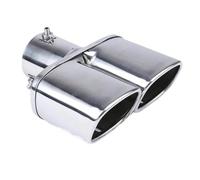 Car Tailpipe Accessories Car Auto Round Exhaust Muffler Tip Stainless Steel Exhause 1 to 2 Dual for Pipe for Chrome Trim Modified Rear Tail Throat Liner(Straight)