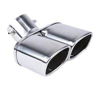 Car Tailpipe Accessories Car Auto Round Exhaust Muffler Tip Stainless Steel Exhause 1 to 2 Dual for Pipe for Chrome Trim Modified Rear Tail Throat Liner(Bend)