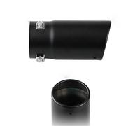 Car Tailpipe Accessories Universal Car 70mm inlet 76mm outlet Exhaust Tail Muffler Tip Stainless Steel Silver Black Tips Pipes(Black)