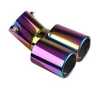 Car Tailpipe Accessories Universal Car Auto Round Exhaust Muffler Tip Stainless Steel Exhause 2 Outlet Slant Cut Tail Rear for Chrome for Pipe Throat Liner(Style10)