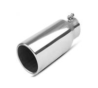 Car Tailpipe Car for Chrome 3" Inlet 4" Outlet Exhaust Tail for Pipe Rear Muffler Tip End Trim Universal Car Rear Tail Throat Liner Black(1)